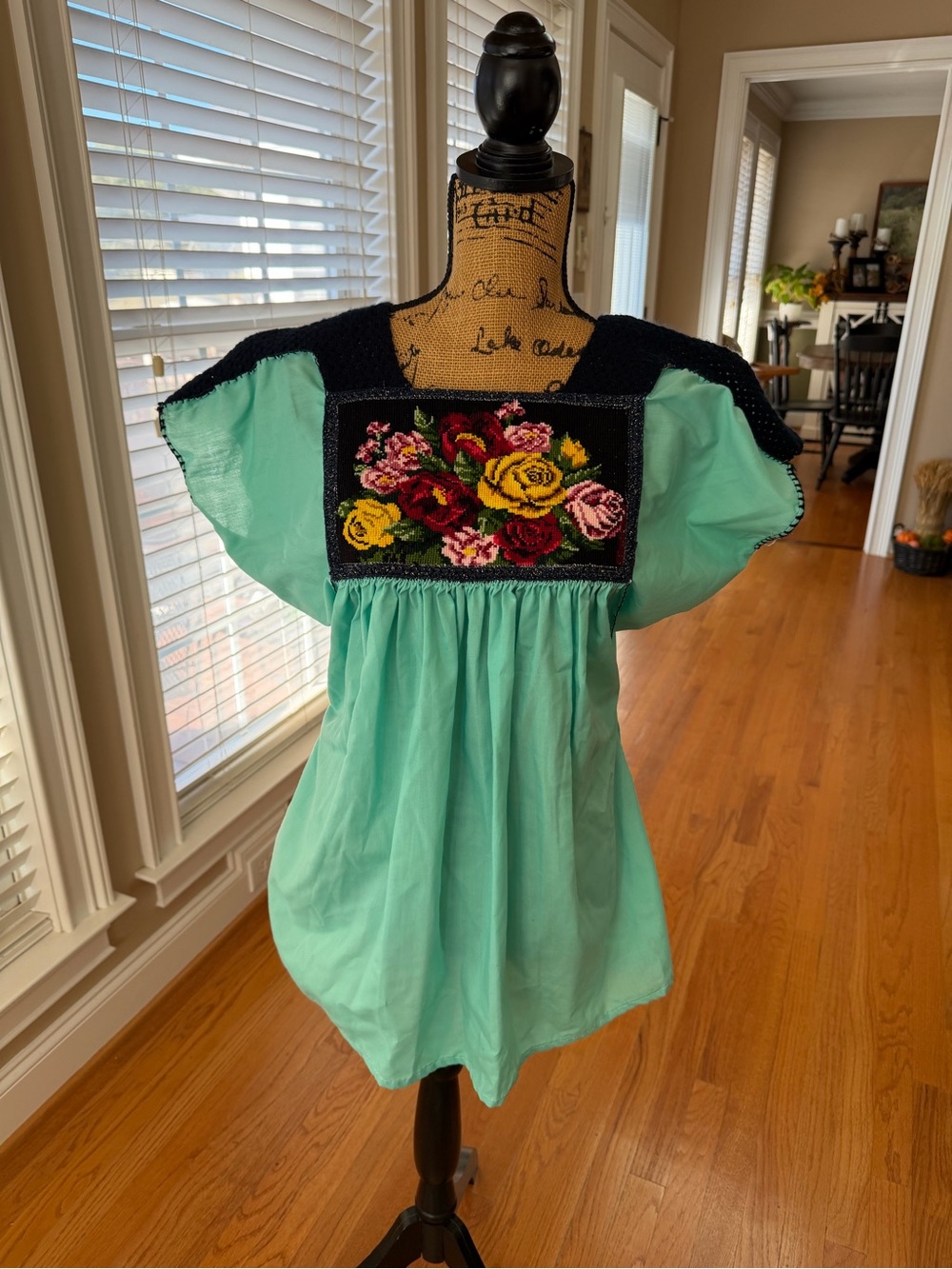 Vintage Peasant Top with tapestry detail